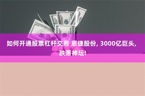 如何开通股票杠杆交易 恩捷股份, 3000亿巨头, 跌落神坛!